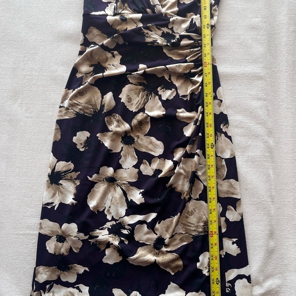 Lauren Ralph Lauren Purple and Cream Floral Midi Dress - Picture 6 of 9